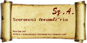 Szerencsi Annamária névjegykártya